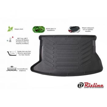Πατάκι Πορτ-Παγκάζ 3D Σκαφάκι Από Λάστιχο TPE Για Toyota Auris 2007-2012 Μαύρο Rizline