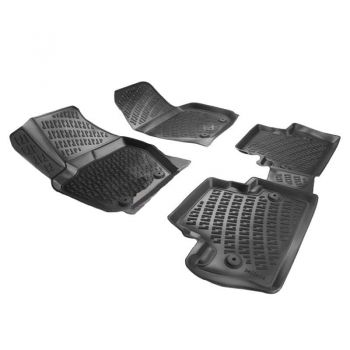 Πατάκια Σκαφάκια 3D Από Λάστιχο TPE Για Volvo S60 2010-/V60 2010-/V70 2010- Rizline 4 Τεμάχια Μαύρα