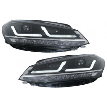 Μπροστινά Φανάρια Set Για Vw Golf VII (7.5) 17-19 DRL Full Led Halogen Version Black LEDHL10-BK Osram Ledriving