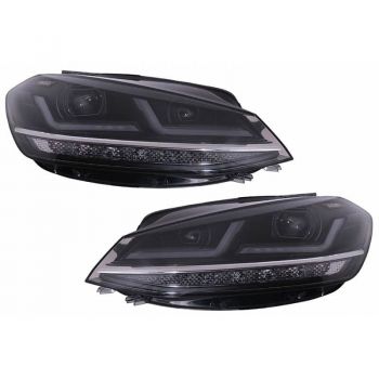 Μπροστινά Φανάρια Set Για Vw Golf VII (7.5) 17-19 DRL Full Led Halogen Version Black LEDHL10-BK Osram Ledriving