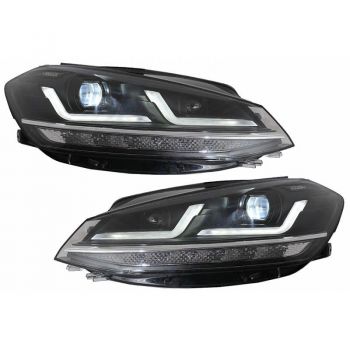Μπροστινά Φανάρια Set Για Vw Golf VII (7.5) 17-19 DRL Full Led Halogen Version Black LEDHL10-BK Osram Ledriving