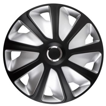 Τάσια Τροχών Αυτοκινήτου 15" Craft 105094 Μαύρο-Ασημί Με Δαχτυλίδι Χρωμίου RC CBX 4 Τεμάχια