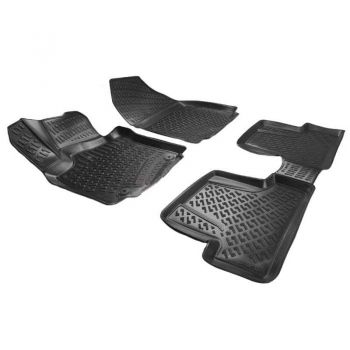 Πατάκια Σκαφάκια 3D Από Λάστιχο TPE Για Renault Clio 3 05-12 Rizline 4 Τεμάχια Μαύρα