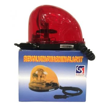 Φάρος Ασφαλείας Αυτοκινήτου Περιστρεφόμενος Μαγνητικός Οβαλ 12V 12.5x13.5cm Κόκκινος