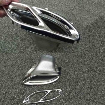 Καπάκια Χρωμίου Για Μπούκες Εξάτμισης Amg Look Για Mercedes-Benz W212 FL W166 C292 W117 W205 X253 W253 2 Τεμάχια