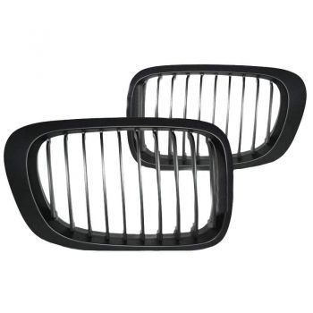 Καρδιές Μάσκας Για Bmw 3 E46 99-03 Coupe/Cabrio Μαύρο Ματ Με 10 Γραμμές 2 Τεμάχια