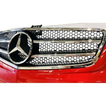 Μάσκα Για Mercedes-Benz C-Class W204 07-14 Amg C63 Look Με 2 Γρίλιες Μαύρο/Χρώμιο 1 Τεμάχιο