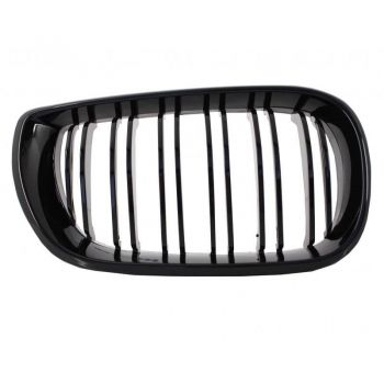Καρδιές Μάσκας Για Bmw 3 E46 02-05 Sedan/Touring  M4 Look Με Διπλή Γρίλια Μαύρο Γυαλιστερό 2 Τεμάχια
