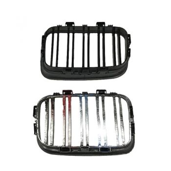 Καρδιές Μάσκας Για Bmw 3 E36 90-96 M4 Look Με Διπλή Γρίλια Tri-color / Μαύρο Γυαλιστερό 2 Τεμάχια