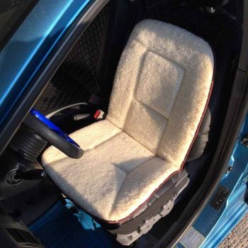 Πλατοκάθισμα Αυτοκινήτου / Καρέκλας Γραφείου Γούνινο Άσπρο 1 Τεμάχιο