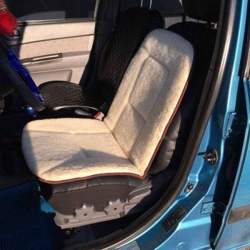 Πλατοκάθισμα Αυτοκινήτου / Καρέκλας Γραφείου Γούνινο Άσπρο 1 Τεμάχιο