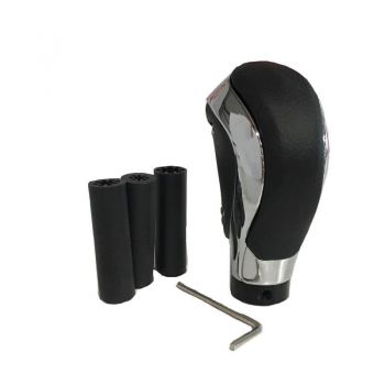 Πόμολο Λεβιέ Ταχυτήτων Universal Μαύρο Με Νίκελ Οβάλ Για Κανονική Όπισθεν 37111