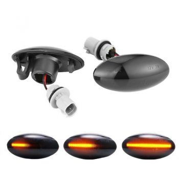 Πλαϊνά Φλας Φτερού Για Suzuki Swift 05-17 , Swift 17+  , Grand Vitara 05-15 ,  Vitara 15-19 , Jimny 12-18 , SX4 06-14 , SX4 S-Cross 13+ , Baleno 16+ , Celerio 14+ , Ignis 16+ / Opel Agila 08-14 / Fiat Sedici 09-11 Led Dynamic Smoke 2 Τεμάχια