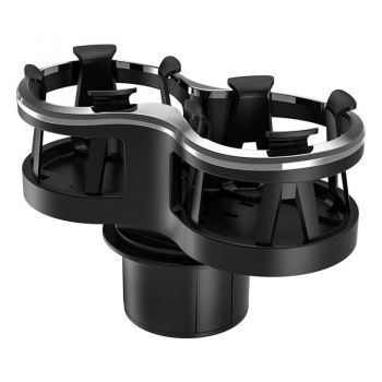 Ποτηροθήκη Διπλή Με Περιστρεφόμενη Βάση Μαύρη Νίκελ 22525