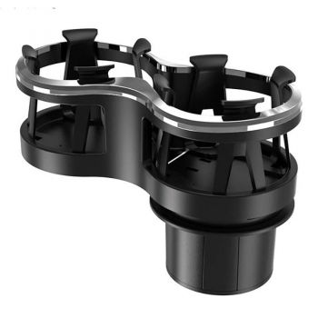 Ποτηροθήκη Διπλή Με Περιστρεφόμενη Βάση Μαύρη Νίκελ 22525