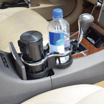 Ποτηροθήκη Διπλή Με Περιστρεφόμενη Βάση Μαύρη Νίκελ 22525