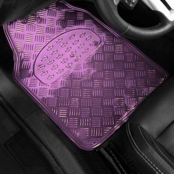 Πατάκια Αυτοκινήτου Universal Look Αλουμινίου Ροζ 4 Τεμάχια 33399