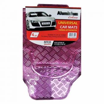 Πατάκια Αυτοκινήτου Universal Look Αλουμινίου Ροζ 4 Τεμάχια 33399