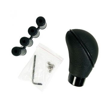 Πόμολο Λεβιέ Ταχυτήτων Universal Δερμάτινο Με Λάστιχο Μαύρο Οβαλ Για Κανονική Όπισθεν 37113