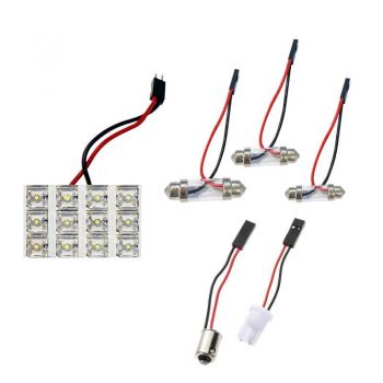 Led Πλαφονιέρας 12 Led 24volt Με 5 Αντάπτορες Λευκό 1 Τεμάχιο