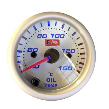 Όργανο Θερμοκρασίας Λαδιού Auto Gauge Λευκό 52mm Με 7 Χρώματα