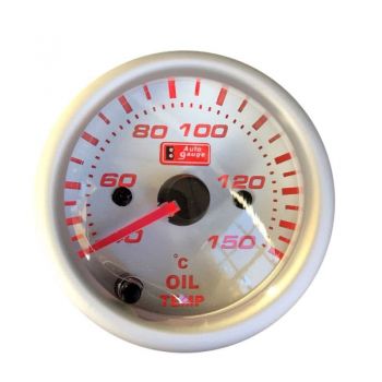 Όργανο Θερμοκρασίας Λαδιού Auto Gauge Λευκό 52mm Με 7 Χρώματα