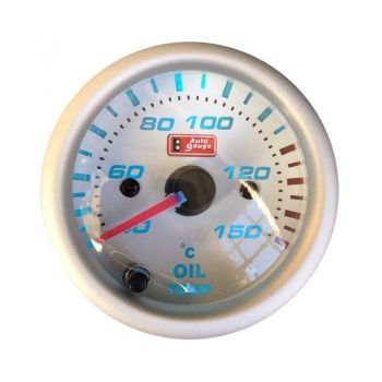 Όργανο Θερμοκρασίας Λαδιού Auto Gauge Λευκό 52mm Με 7 Χρώματα