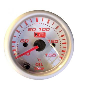 Όργανο Θερμοκρασίας Λαδιού Auto Gauge Λευκό 52mm Με 7 Χρώματα