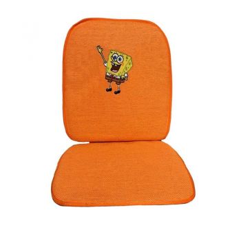 Πλατοκάθισμα Ψάθα Για Κάθισμα Αυτοκινήτου Μπομπ Σφουγγαράκης Tετραγωνοπαντελονής Πορτοκαλί 1 Τεμάχιο
