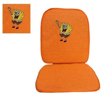 Πλατοκάθισμα Ψάθα Για Κάθισμα Αυτοκινήτου Μπομπ Σφουγγαράκης Tετραγωνοπαντελονής Πορτοκαλί 1 Τεμάχιο