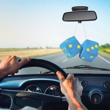 Ζάρια Κρεμαστά Διακοσμητικά ''Jumbo Size'' Μπλε 9x9cm 2 Τεμάχια