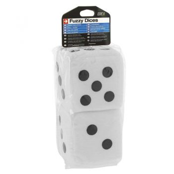 Ζάρια Κρεμαστά Διακοσμητικά ''Jumbo Size'' Λευκά 9x9cm 2 Τεμάχια
