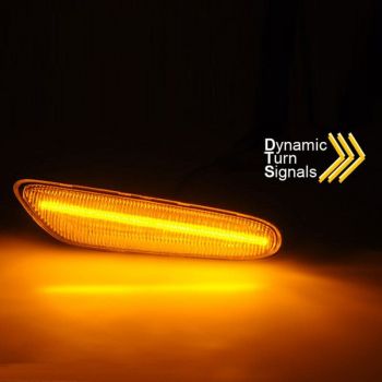 Πλαϊνά Φλας Φτερού Για Bmw 1 E81 / E82 / E87 / E88 / 3 E90 / E91 / E92 / E93 / X1 E84 / X3 E83 Led Dynamic Άσπρα 2 Τεμάχια