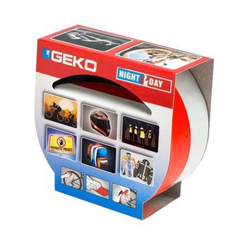 Αυτοκόλλητη Αντανακλαστική Ταινία Geko 19mm x 2.5m Ασημί/Πορτοκαλί 2 Τεμάχια 31500/1