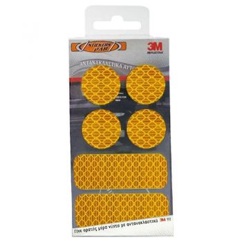 Αυτοκόλλητα Αντανακλαστικά Small 3M ΚΙΤ Συσκευασία 6 Τεμάχια Πορτοκαλί 24689