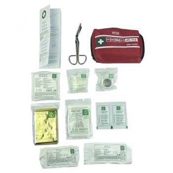 Φαρμακείο Πρώτων Βοηθειών Mini Με Πιστοποίηση Din 13167 15 x10.5 x 3.5cm Auto GS Με 26 Είδη 18220