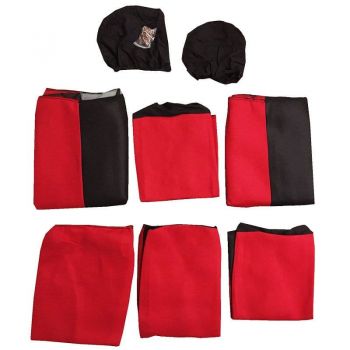 Καλύμματα Καθισμάτων Υφασμάτινα Smart Style Μαύρο-Κόκκινο Σετ Εμπρός-Πίσω 8 Τεμάχια