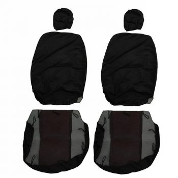 Καλύμματα Καθισμάτων Υφασμάτινα Smart Style Μαύρο-Κόκκινο Σετ Εμπρός-Πίσω 8 Τεμάχια