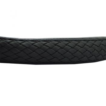 Κάλυμμα Τιμονιού Αυτοκινήτου Δερματίνη Soft Μαύρο Με Μαύρη Ραφή Medium 38cm