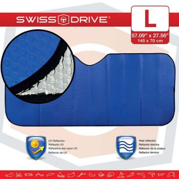 Ηλιοπροστασία Παρμπρίζ Αλουμινίου Μπλε Matte Large MATTBLU 145 x70 cm 1 Τεμάχιο