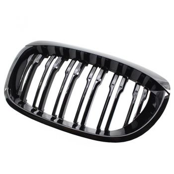 Καρδιές Μάσκας Για Bmw 3 E46 03-06 Coupe/Cabrio M4 Look Με Διπλή Γρίλια 4D Μαύρο Γυαλιστερό 2 Τεμάχια