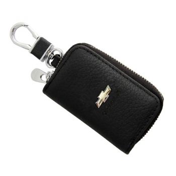 Μπρελόκ Δερμάτινο Μαύρο Με Κλειδοθήκη Chevrolet