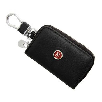 Μπρελόκ Δερμάτινο Μαύρο Με Κλειδοθήκη Fiat