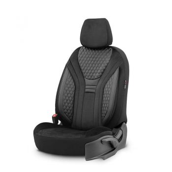 Καλύμματα Αυτοκινήτου Otom Infinity Design Universal Sued / Δερματίνη Καπιτονέ / Rachel Σετ Εμπρός / Πίσω 11 Τεμαχίων Μαύρο INF-2001