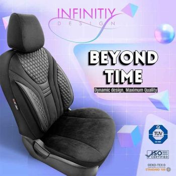 Καλύμματα Αυτοκινήτου Otom Infinity Design Universal Sued / Δερματίνη Καπιτονέ / Rachel Σετ Εμπρός / Πίσω 11 Τεμαχίων Μαύρο INF-2001
