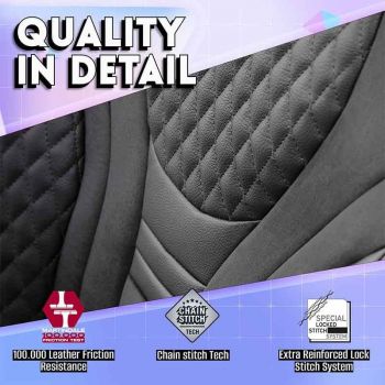 Καλύμματα Αυτοκινήτου Otom Infinity Design Universal Sued / Δερματίνη Καπιτονέ / Rachel Σετ Εμπρός / Πίσω 11 Τεμαχίων Μαύρο INF-2001