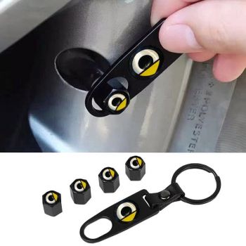 Καπάκια Βαλβίδων Αυτοκινήτου Με Μπρελόκ Smart Μαύρο 5 Τεμάχια