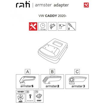 Βάση Τεμπέλη Ειδική Για VW Caddy 20+ Armster Rati 1 Τεμάχιο