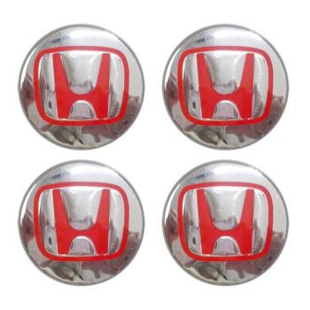 HONDA ΤΑΠΕΣ ΚΕΝΤΡΟΥ ΖΑΝΤΑΣ ΧΡΩΜΙΟ/ΚΟΚΚΙΝΟ ΚΟΥΜΠΩΤΕΣ 4ΤΕΜ.