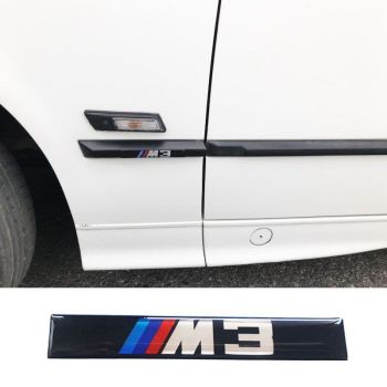 Αυτοκόλλητο Σήμα Bmw M3 11x1.5 cm Με Επικάλυψη Σμάλτου 2 Τεμάχια